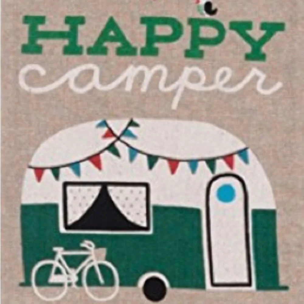 KAY DEE DESI Camping Happy Camper,I ❤️ Camping Chambray Tea TowelsSwedish cloths